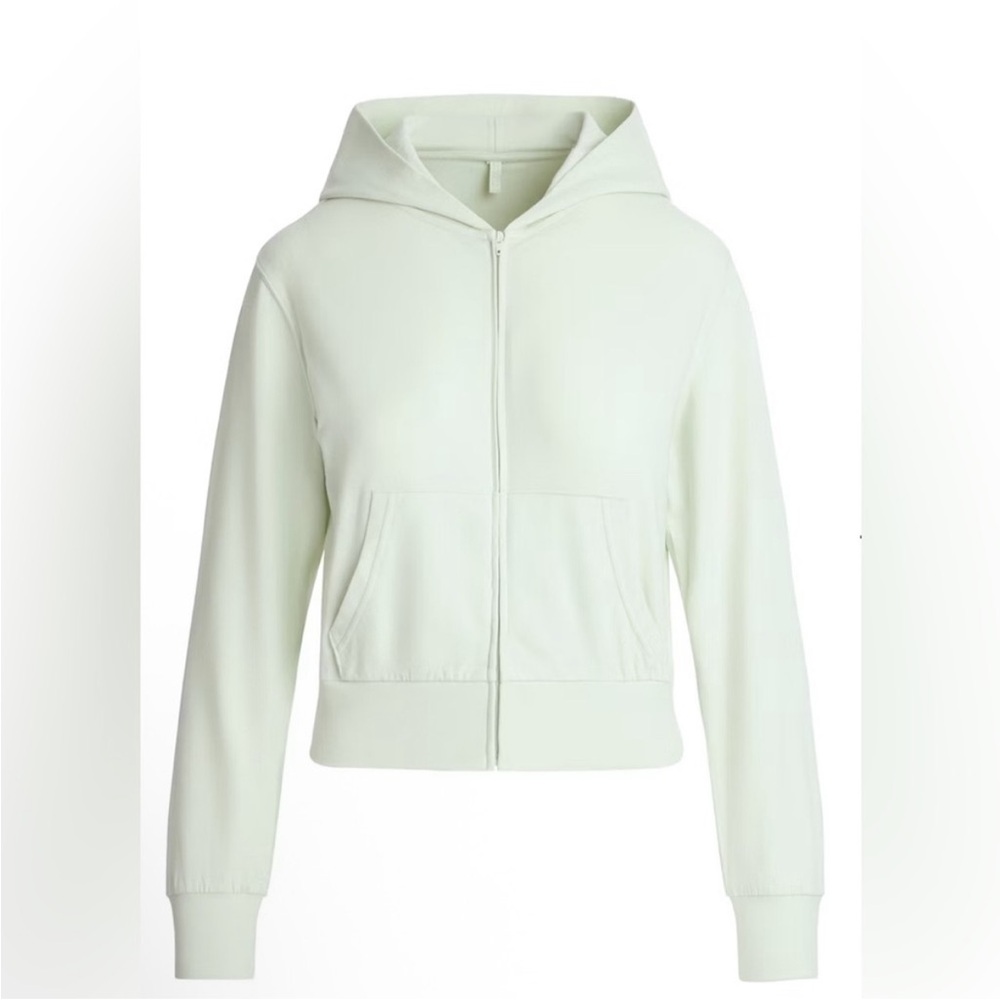SKIMS Cotton Jersey Zip-up SPEARMINT, NWT Sz Sm